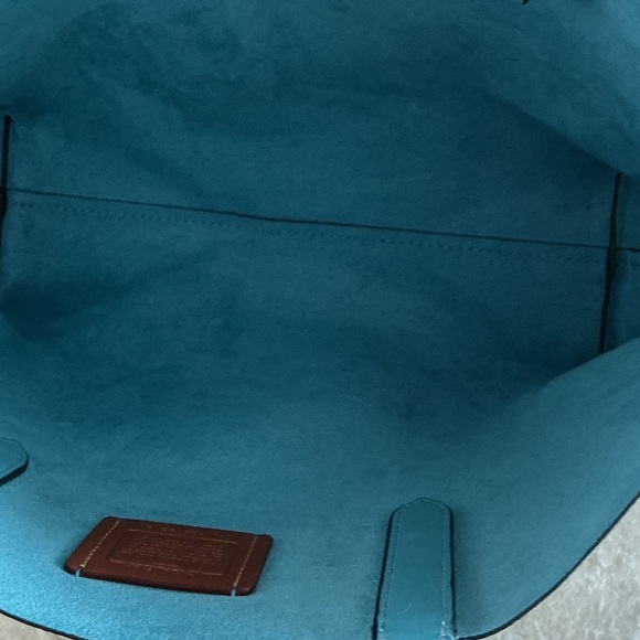 Coach Floral Print Blue Tote - Picture 3 of 6